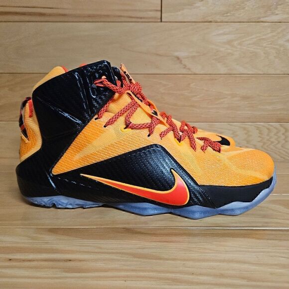 Lebron XII 12 Witness Size 10 Laser Orange Bright Crimson Black Shoe 684593 830 - Picture 1 of 12
